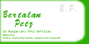 bertalan petz business card